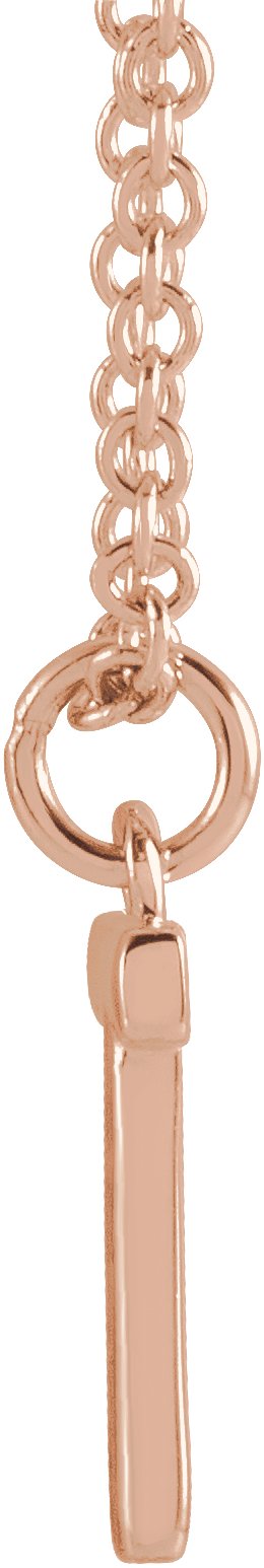 14K Gold Initial T Necklace – 9.5x6.8mm - Rose Gold - view 3