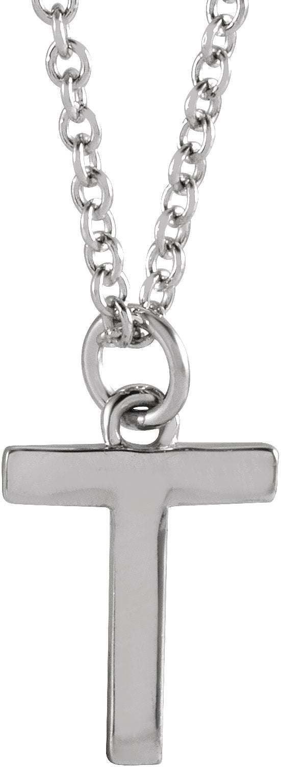 Platinum Initial T Necklace