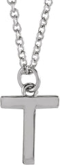 Platinum Initial T Necklace
