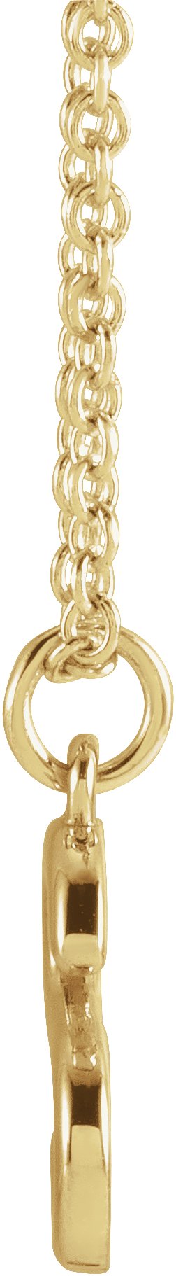 14K Gold Initial T Necklace – 9.5x6.8mm - Yellow Gold - view 2