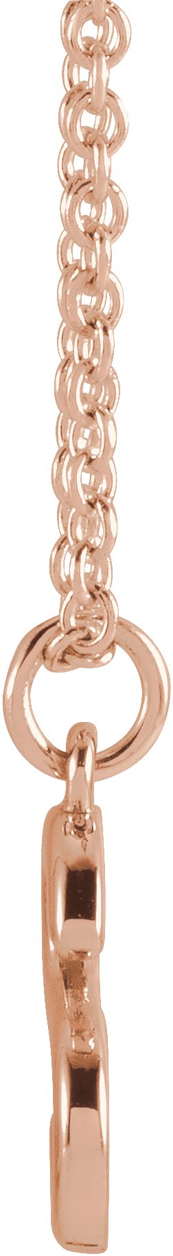 14K Gold Initial S Necklace – 9.5x6mm - Rose Gold - view 3
