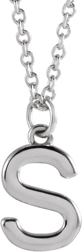 Platinum Initial S Necklace