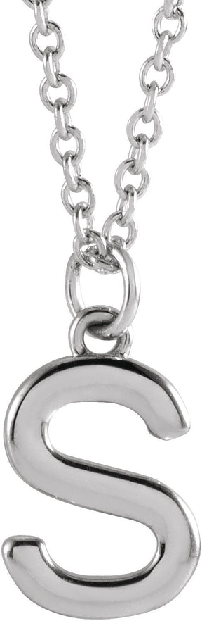 Platinum Initial S Necklace