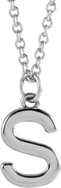 Platinum Initial S Necklace