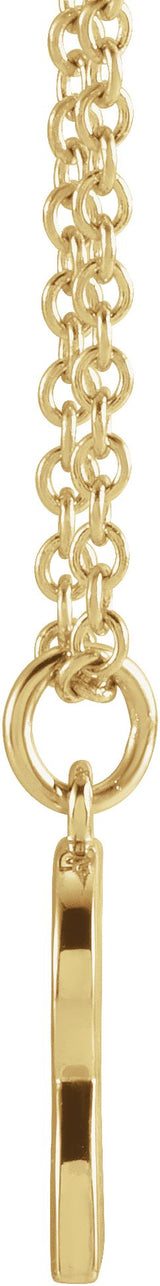 14K Gold Initial S Necklace – 9.5x6mm - Yellow Gold - view 2