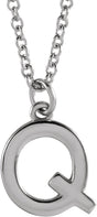 Platinum Initial Q Necklace