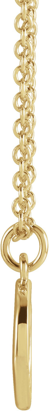 14K Gold Initial Q Necklace – 9.6x7.8mm - Yellow Gold - view 2