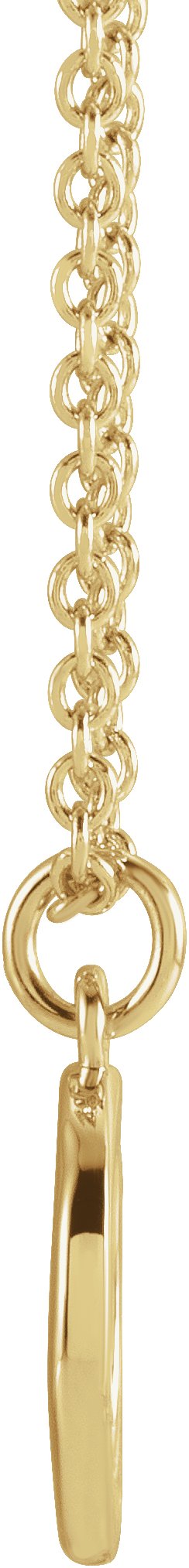 14K Gold Initial Q Necklace – 9.6x7.8mm - Yellow Gold - view 2