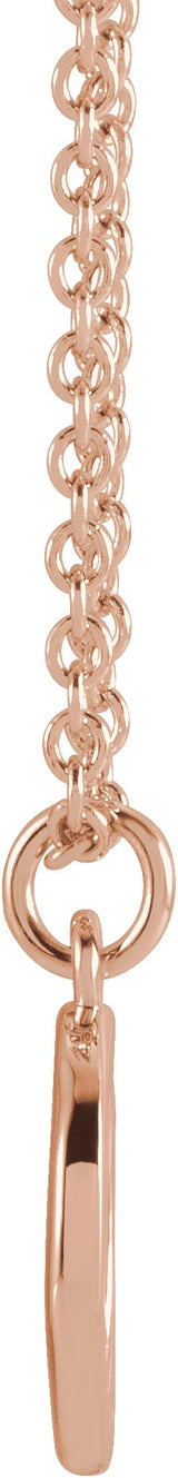 14K Gold Initial O Necklace – 9.5x7.3mm - Rose Gold - view 3