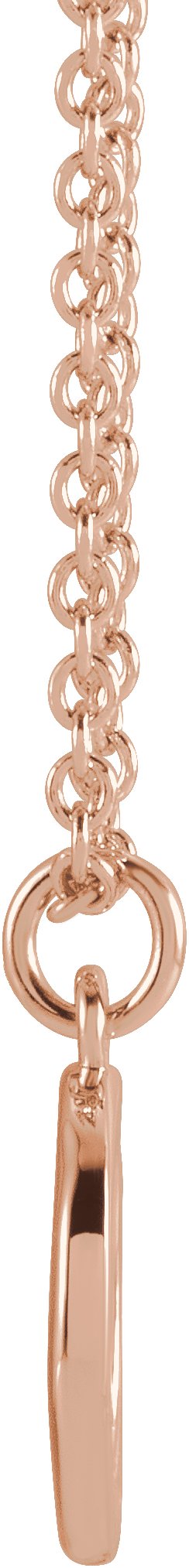 14K Gold Initial O Necklace – 9.5x7.3mm - Rose Gold - view 3