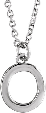 Platinum Initial O Necklace