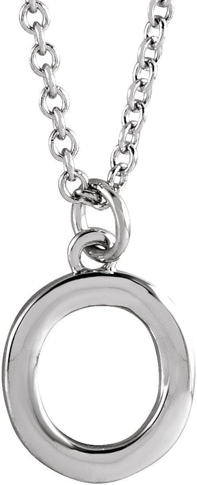 Platinum Initial O Necklace