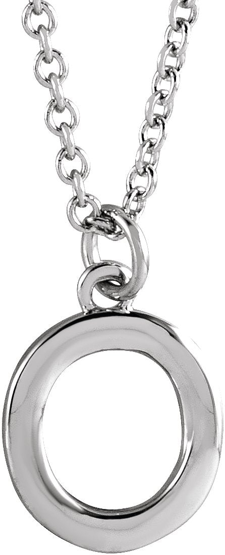 Platinum Initial O Necklace