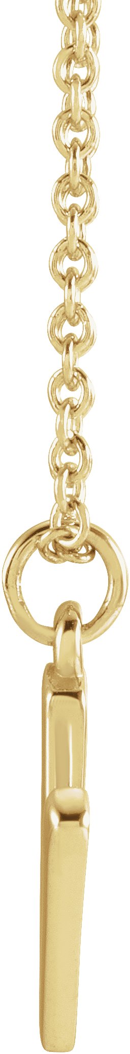 14K Gold Initial O Necklace – 9.5x7.3mm - Yellow Gold - view 2