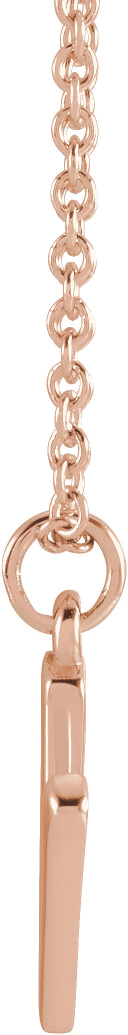 14K Gold Initial Necklace – 9.2x7.3mm - Rose Gold - view 3