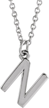Platinum Initial Necklace