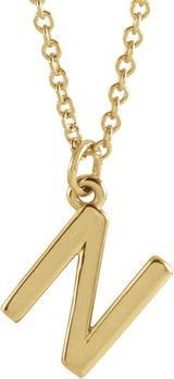 14K Gold Initial Necklace – 9.2x7.3mm - Yellow Gold