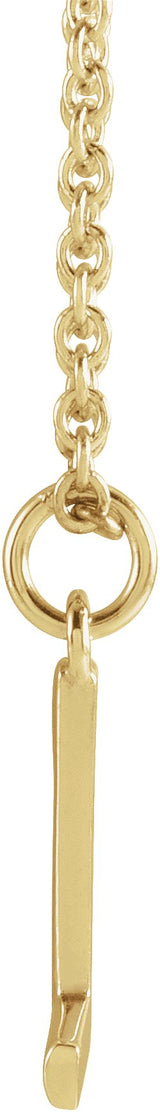 14K Gold Initial L Necklace – 9.5x5.6mm - Yellow Gold - view 2
