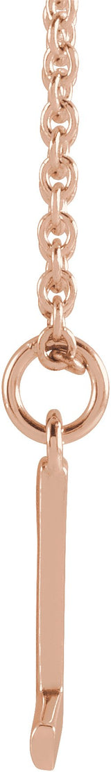 14K Gold Initial L Necklace – 9.5x5.6mm - Rose Gold - view 3
