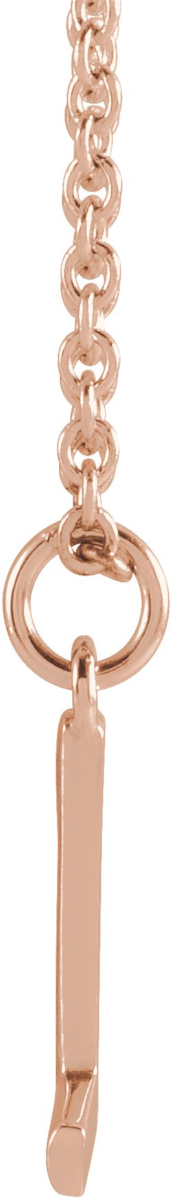 14K Gold Initial L Necklace – 9.5x5.6mm - Rose Gold - view 3