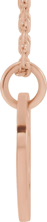 14K Gold Initial S Necklace or Pendant - Rose Gold - view 3