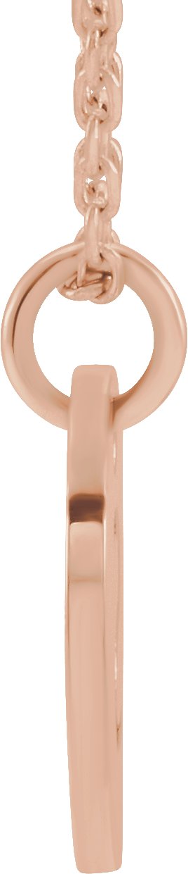 14K Gold Initial S Necklace or Pendant - Rose Gold - view 3