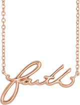 14K Gold Faith Necklace - Rose Gold