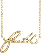 14K Gold Faith Necklace - Yellow Gold