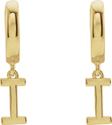 18K Gold Initial I Huggie Earrings - Yellow Gold - view 2