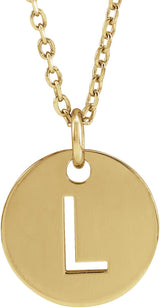 14K Gold Initial L Necklace or Pendant - Yellow Gold