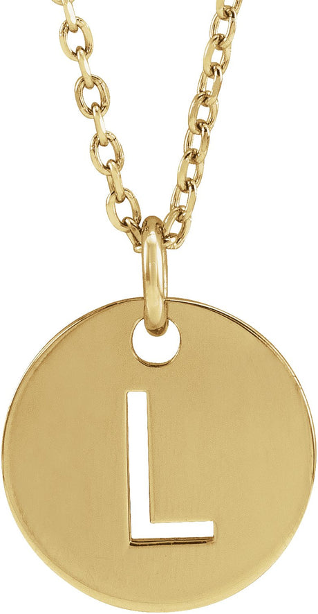 14K Gold Initial L Necklace or Pendant - Yellow Gold