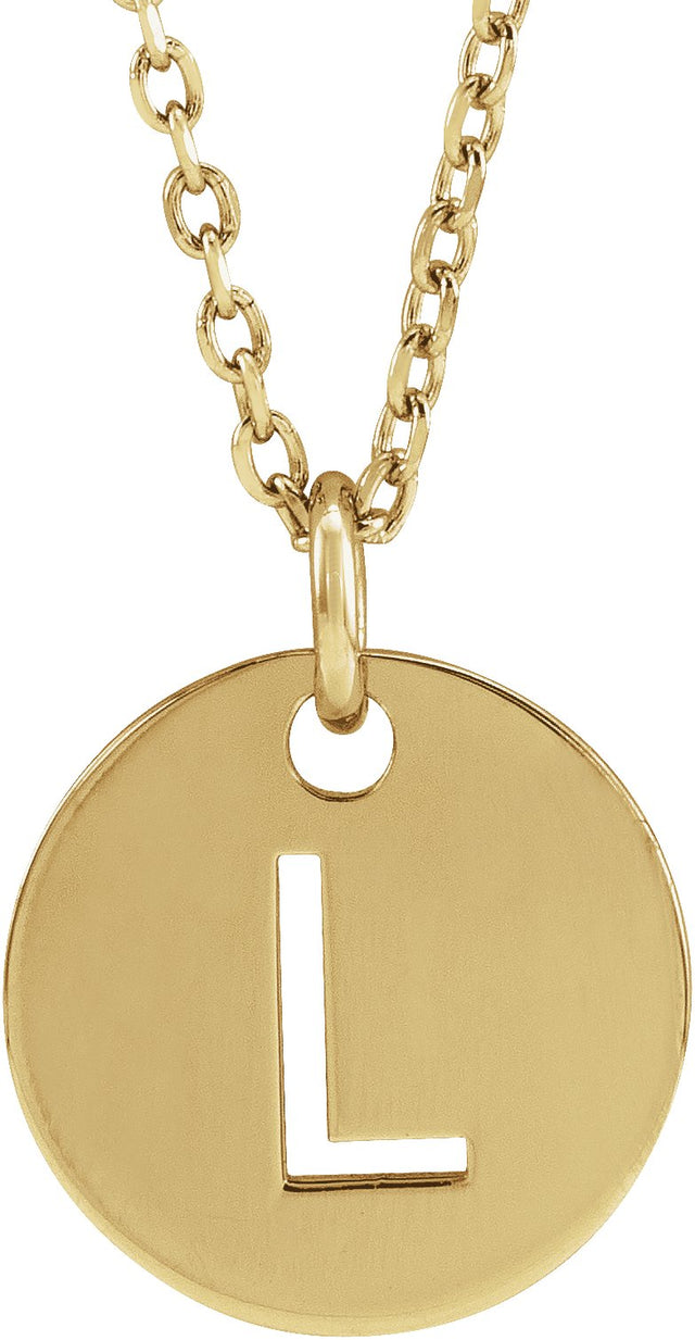 14K Gold Initial L Necklace or Pendant - Yellow Gold