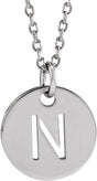 14K Gold Initial Necklace or Pendant - White Gold