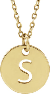 14K Gold Initial S Necklace or Pendant - Yellow Gold