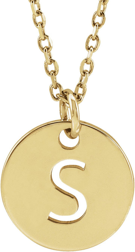 14K Gold Initial S Necklace or Pendant - Yellow Gold
