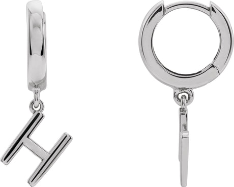 Platinum Initial Huggie Earrings