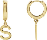 14K Gold Initial S Huggie Earrings - Yellow Gold