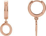 14K Gold Initial O Huggie Earrings - Rose Gold
