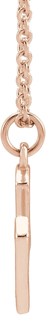 14K Gold Initial M Necklace – 9.2x8.4mm - Rose Gold - view 3