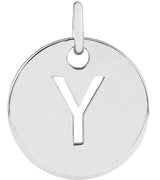 14K Gold Initial Y Necklace or Pendant - White Gold