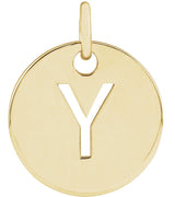 14K Gold Initial Y Necklace or Pendant - Yellow Gold