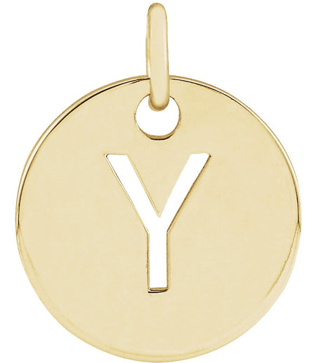 14K Gold Initial Y Necklace or Pendant - Yellow Gold