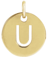 14K Gold Initial U Necklace or Pendant - Yellow Gold