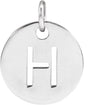 14K Gold Initial H Necklace or Pendant - White Gold