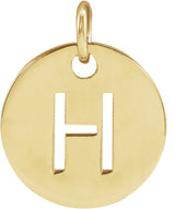 14K Gold Initial H Necklace or Pendant - Yellow Gold