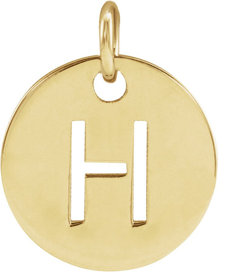 14K Gold Initial H Necklace or Pendant - Yellow Gold