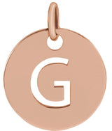 14K Gold Initial G Necklace or Pendant - Rose Gold