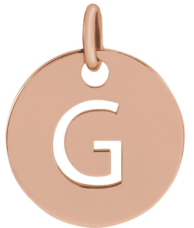 14K Gold Initial G Necklace or Pendant - Rose Gold