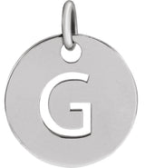 14K Gold Initial G Necklace or Pendant - White Gold