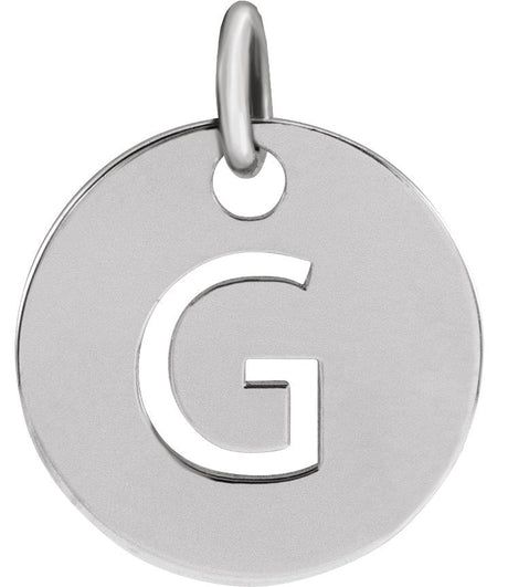 14K Gold Initial G Necklace or Pendant - White Gold